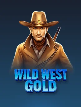 မူလ Wild West Gold ဂိမ်းကတ်: ကောင်းဘွိုင်ဦးထုပ်ဆောင်းထားသော သေနတ်သမားနှင့် WILD WEST GOLD စာတန်း
